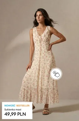 Sukienka maxi promocja w Sinsay