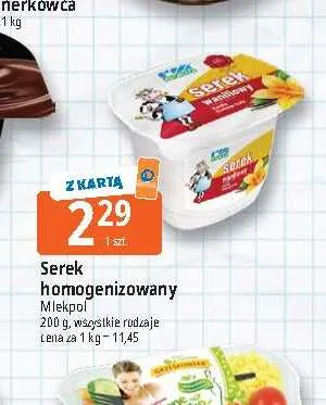 Serek homogenizowany Rolmlecz Mlekpol promocja w Leclerc