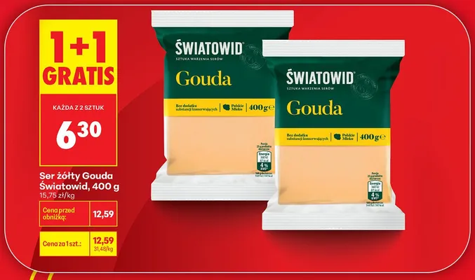 Ser żółty Gouda Światowid promocja w Biedronka