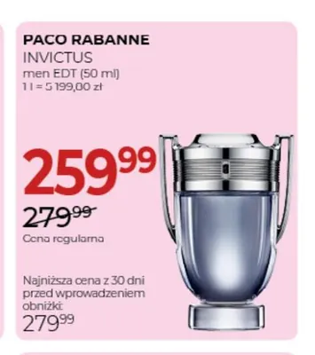 Woda toaletowa Invictus Paco Rabanne promocja w Drogerie Jawa