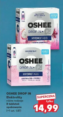 Elektrolity w tabletkach Oshee Drop In Hydrotabs Red Grape-Dragonfruit promocja w Kaufland