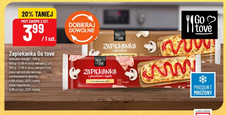 Zapiekanka z pieczarkami Go tove promocja w POLOmarket
