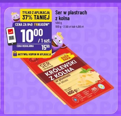 Ser w plastrach Królewski z Kolna Mlekpol promocja w POLOmarket