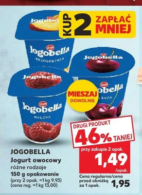 Jogurt owocowy Jogobella Zott promocja w Kaufland