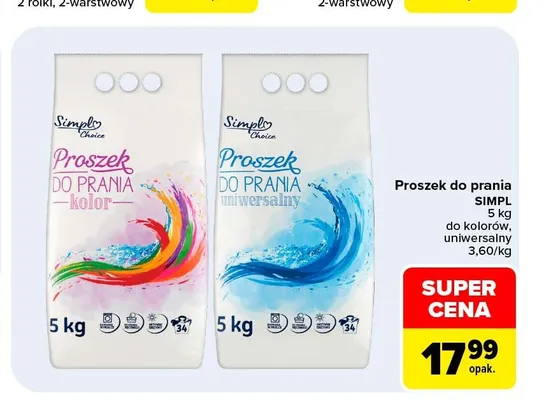 Proszek do prania uniwersalny SIMPL promocja w Carrefour Market
