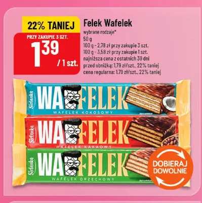 Wafelek orzechowy Sielanka Felek Wafelek promocja w POLOmarket