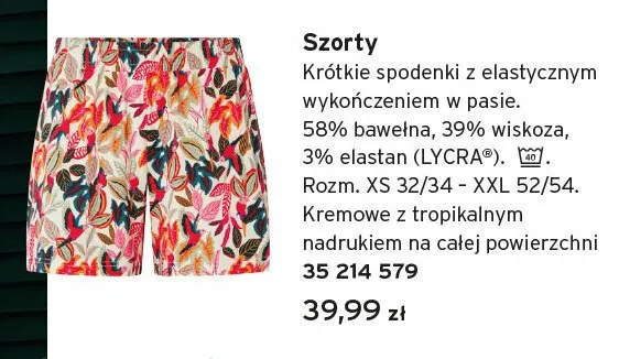 Szorty damskie Tchibo promocja w Tchibo