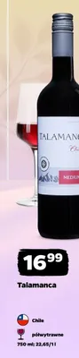 Wino czerwone Talamanca półwytrawne Chile promocja w Netto