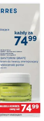 Krem do twarzy Korres Santorini Grape zmniejszający widoczność porów promocja w Ziko Dermo