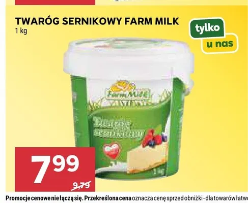 Twaróg sernikowy Farm Milk promocja w Stokrotka