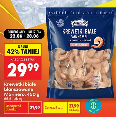 Krewetki białe blanszowane Marinero promocja w Biedronka