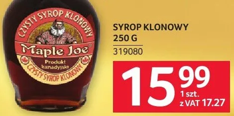 Syrop klonowy Maple Joe promocja w Selgros