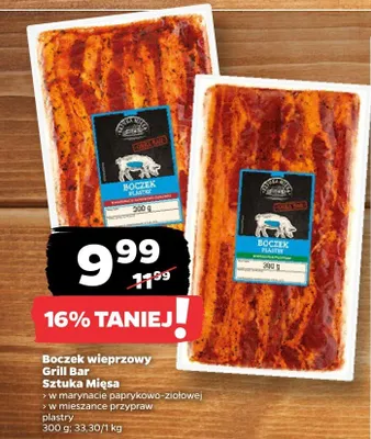 Boczek wieprzowy Grill Bar Sztuka Mięsa promocja w Netto