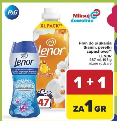 Płyn do płukania tkanin, perełki zapachowe promocja w Carrefour Market