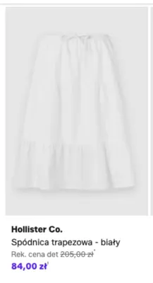 Spódnica trapezowa Hollister Co. biała promocja w Lounge by Zalando