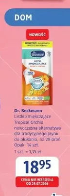 Listki zmiękczające Tropical Orchid na 28 prań Dr. Beckmann promocja w Drogerie DM