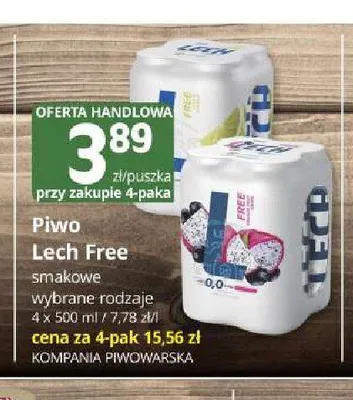 Piwo bezalkoholowe Lech Free Limonka z Miętą 4-pak promocja w Marketvita