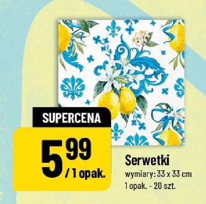 Serwetki wymiary: 33 x 33 cm promocja w POLOmarket