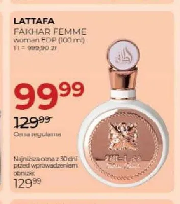 Woda perfumowana Lattafa Fakhar Femme promocja w Drogerie Jawa