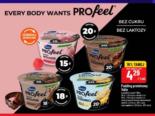 Mus proteinowy Valio PROfeel czekoladowy promocja w POLOmarket