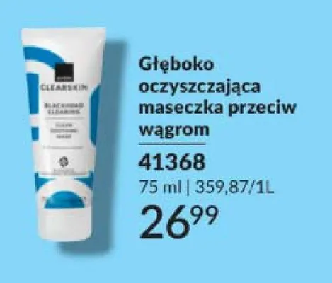 Głęboko oczyszczająca maseczka przeciw wągrom Clearskin promocja w AVON