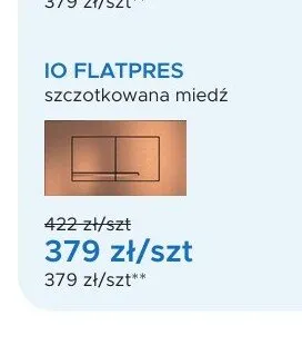 Przycisk spłukujący IO FLATPRES szczotkowana miedź promocja w Blu Salony Łazienek