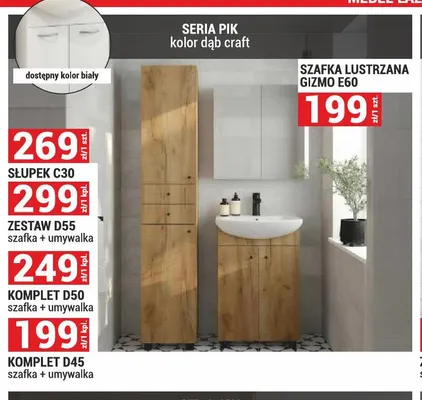 Szafka lustrzana Gizmo E60 promocja w Merkury Market