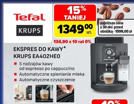 Ekspres do kawy Krups EA402HE0 promocja w Carrefour
