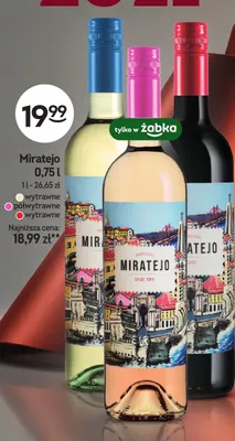 Wino białe Miratejo wytrawne promocja w Żabka
