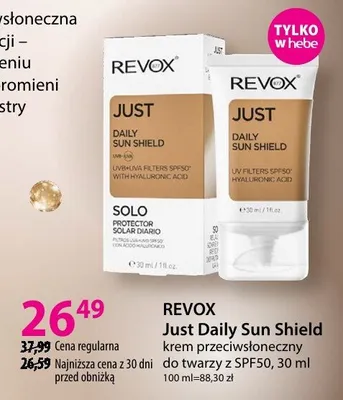 Krem przeciwsłoneczny do twarzy z SPF50 Just Daily Sun Shield promocja w Hebe