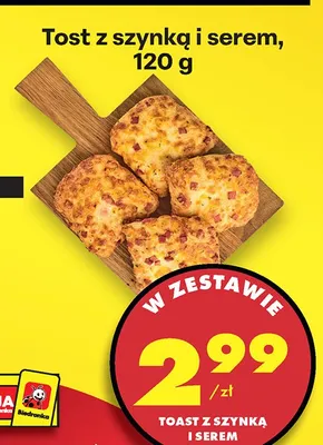 Tost z szynką i serem promocja w Biedronka