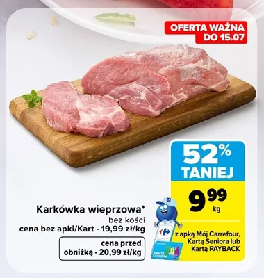 Karkówka wieprzowa bez kości promocja w Carrefour