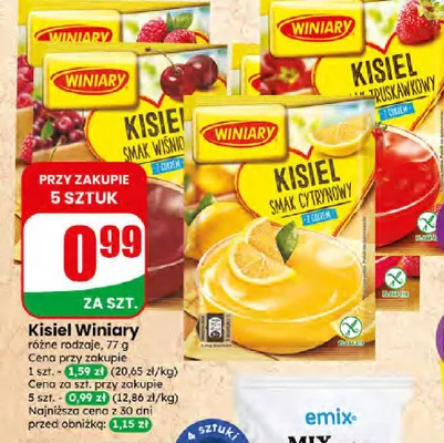 Kisiel o smaku cytrynowym Winiary promocja w Dino
