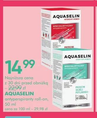 Antyperspirant roll-on Aquaselin promocja w Super-Pharm