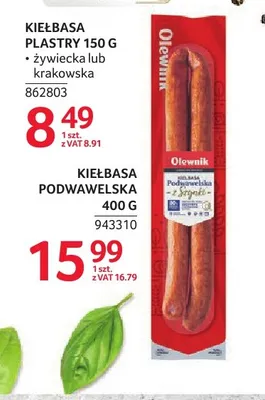 Kiełbasa podwawelska Olewnik promocja w Selgros