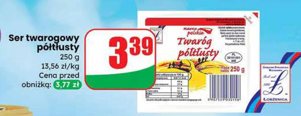 Ser twarogowy półtłusty promocja w Dino
