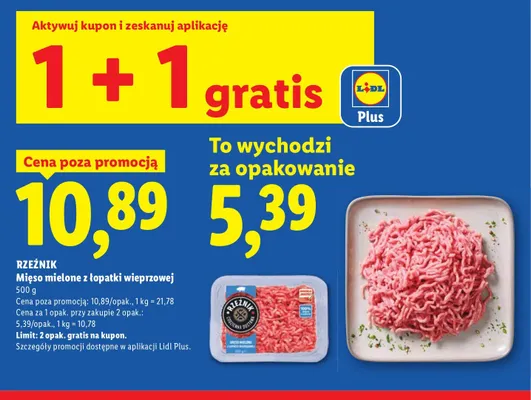 Mięso mielone z łopatki wieprzowej Rzeźnik promocja w Lidl