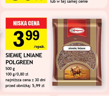 Siemię lniane Polgreen promocja w Gram Market