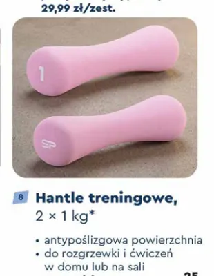 Hantle treningowe 2x1 kg Biedronka promocja w Biedronka