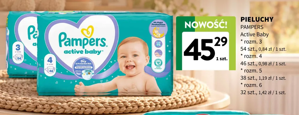 Pieluchy Pampers Active Baby rozm. 3 promocja w Intermarche