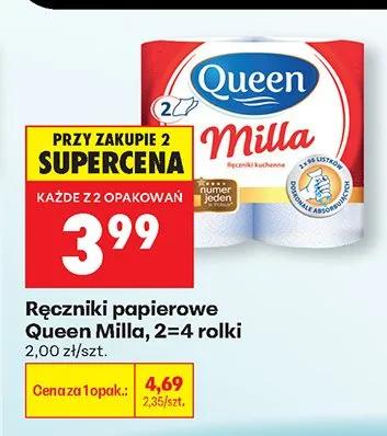 Ręczniki papierowe Queen Milla promocja w Biedronka