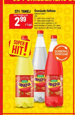Napój gazowany Oranżada Hellena czerwona promocja w POLOmarket