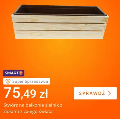 Zielnik balkonowy drewniany promocja w Allegro
