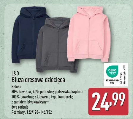 Bluza dresowa dziecięca promocja w Aldi