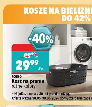 Kosz na pranie Rotho promocja w Biedronka Home