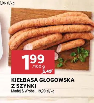 Kiełbasa głogowska z szynki Madej & Wróbel promocja w Stokrotka