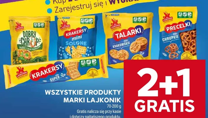 Krakersy mini solone Lajkonik promocja w Stokrotka
