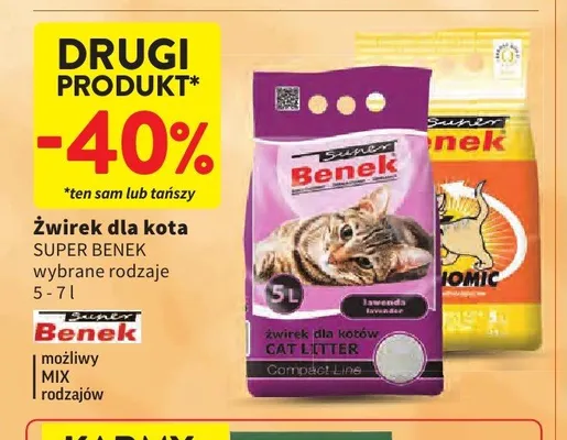 Żwirek dla kota Super Benek Lawenda promocja w Intermarche