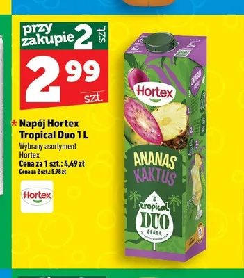 Napój Hortex Tropical Duo promocja w TOPAZ