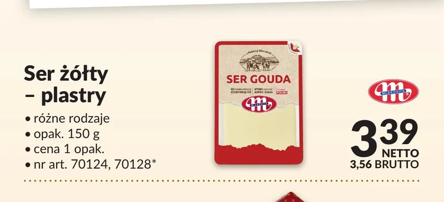 Ser żółty w plastrach Mlekovita promocja w Makro